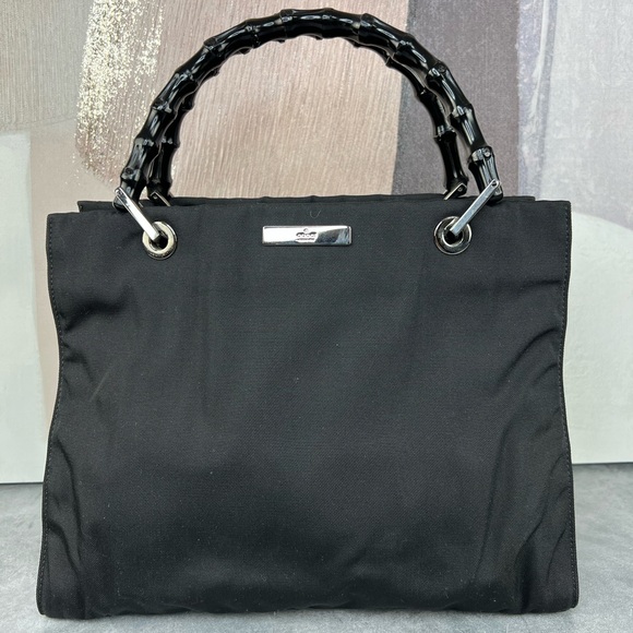 Gucci Handbags - Gucci Black Tote Bag with Bamboo Handles
